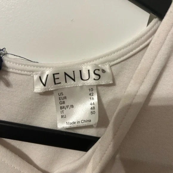 VENUS Navy and Cream Midi Dress - Picture 4 of 4